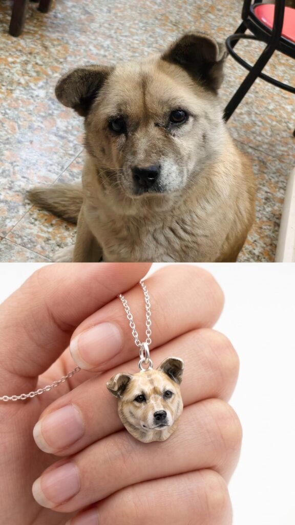 Hand-carved 925 sterling silver pet portrait necklace