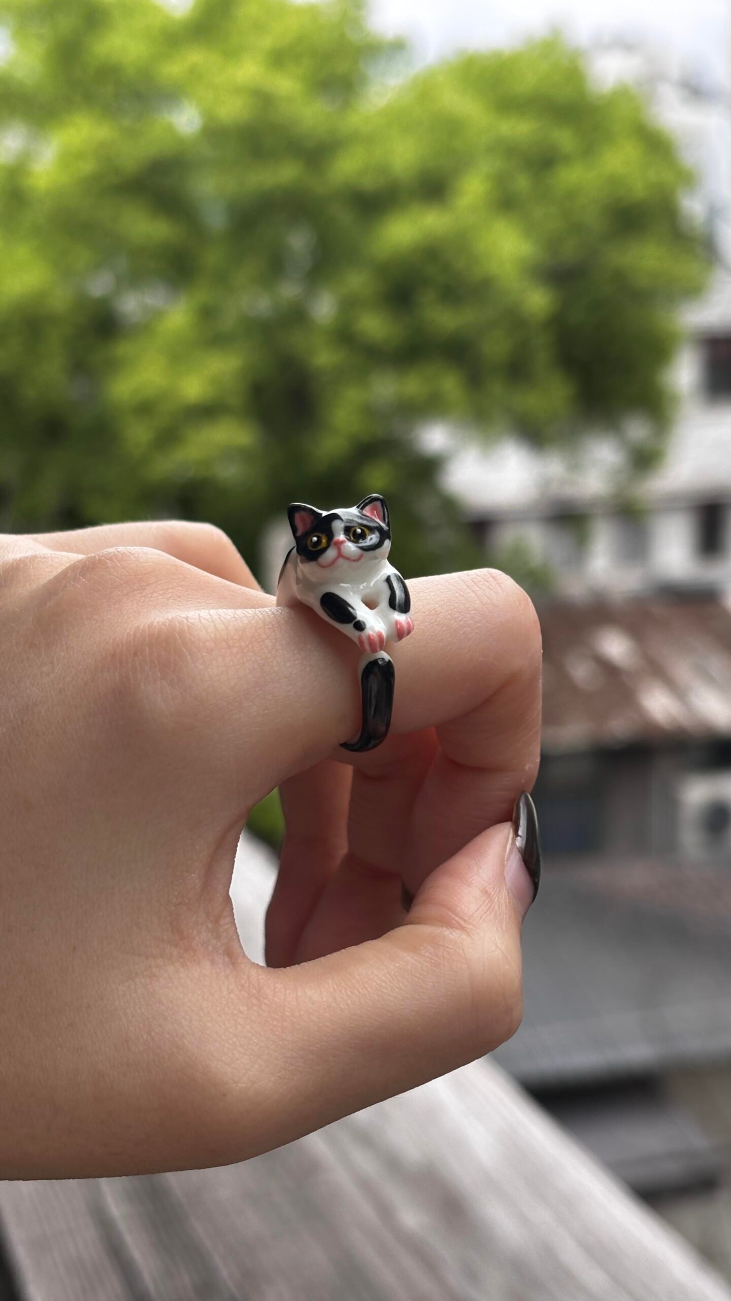 Hand-carved 3D cat ring - Image 5